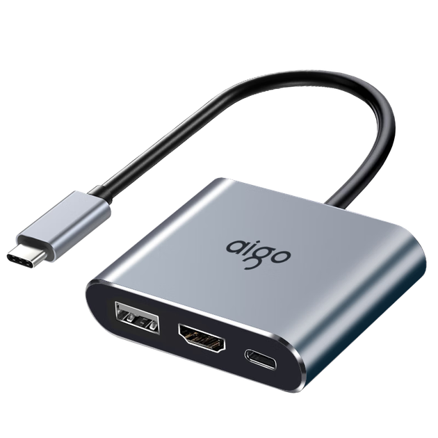 Док-станция расширения Aigo Type-C, USB-концентратор, HDMI-адаптер, преобразователь PD100W, адаптер для ноутбука, USB-удлинитель, док-станция расширения для телефона и планшета/проектора, KC03, металлический корпус. - Фото 4 Док-станция расширения Aigo Type-C, USB-концентратор, HDMI-адаптер, преобразователь PD100W, адаптер для ноутбука, USB-удлинитель, док-станция расширения для телефона и планшета/проектора, KC03, металлический корпус. - изображение 4