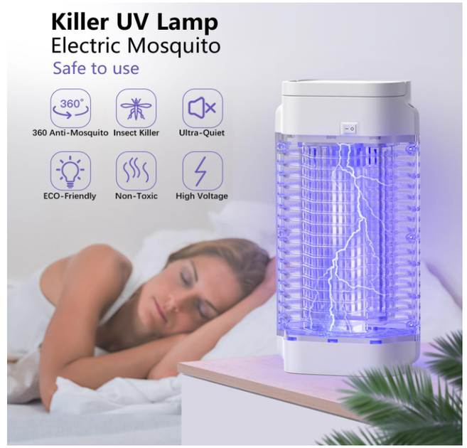 Электрическая лампа-убийца насекомых 18W 4200V, уничтожитель комаров и мух, Bug Zapper для дома и улицы, водостойкая, белая - изображение 5