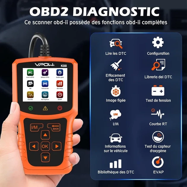 Диагностический автомобильный сканер VPOW OBD2 - изображение 2