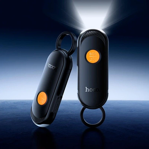 Умный поисковый трекер-брелок HOCO E99 Flash alarm flashing anti-lost device с поддержкой Apple Find My, фонариком и кнопкой SOS Черный - изображение 6
