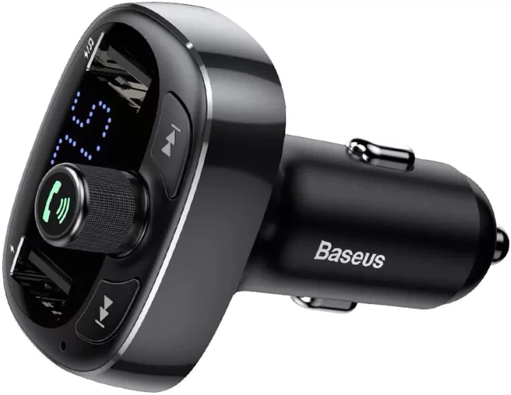 FM-трансмиттер Baseus S-09 2 USB 2.4 А Черный (CCMT000001) - изображение 2
