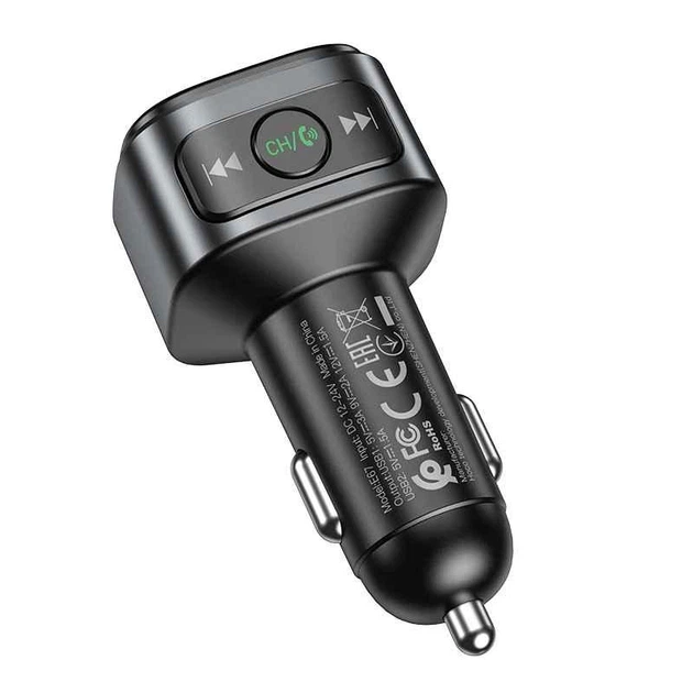 FM-трансмиттер Hoco E67 Fighter Bluetooth 5.0 2 USB QC3.0 Черный (E67) - изображение 4