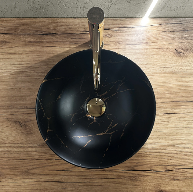 Умывальник (раковина) REA STELLA BLACK MARBLE BRUSHED накладной - изображение 3