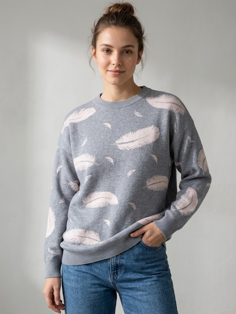 Женский свитер one size серый (129) - Фото 1 Женский свитер one size серый (129) - изображение 1