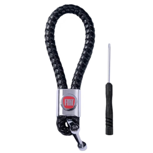 Брелок кожаный для ключа FIAT чорний 111388 - - Фото 1 Брелок кожаный для ключа FIAT чорний 111388 - - изображение 1