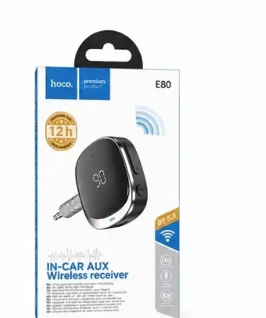 Бездротовий аудіоадаптер AUX 3.5 мм для автомобіля, Ресивер Bluetooth Hoco E80 BT 5.3, Bluetooth приймач для автомагнітоли - зображення 4