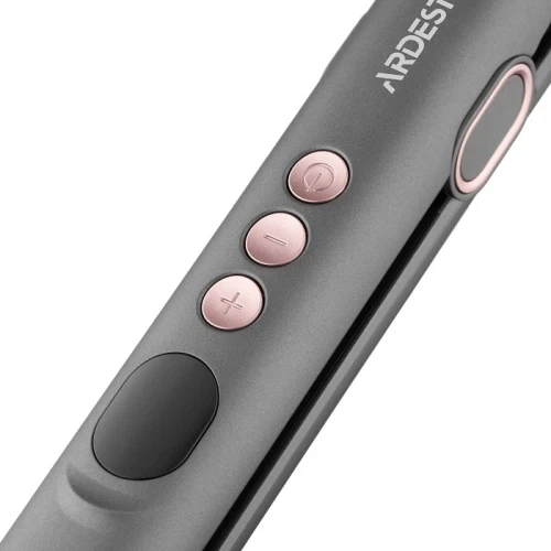 Випрямляч (праска) для волосся Ardesto Pink Touch HC-R365PT, Pink/Grey, 68 Вт, 150–230 °C, керамічне покриття нагрівального елементу, шнур з обертанням на 360°, дисплей, електронне управління - Фото 5 Випрямляч (праска) для волосся Ardesto Pink Touch HC-R365PT, Pink/Grey, 68 Вт, 150–230 °C, керамічне покриття нагрівального елементу, шнур з обертанням на 360°, дисплей, електронне управління - зображення 5