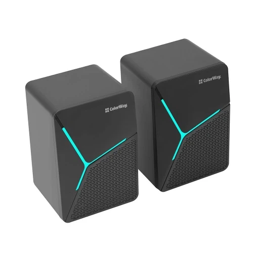 Колонки ColorWay, Black, 2x3 Вт, 3.5 мм, LED підсвічування, живлення від USB, 1.1 м (CW-SPU01BK) - изображение 4