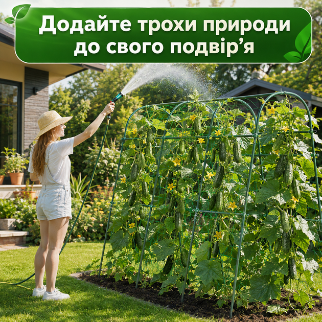 Садовая U-образная шпалера-арка для вьющихся растений с сеткой 160 × 120 см CU-M - изображение 7