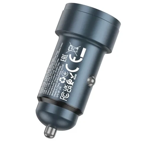 АЗП HOCO Z57A Glorious PD30W+QC3.0 car charger Metal Gray - Фото 5 АЗП HOCO Z57A Glorious PD30W+QC3.0 car charger Metal Gray - зображення 5
