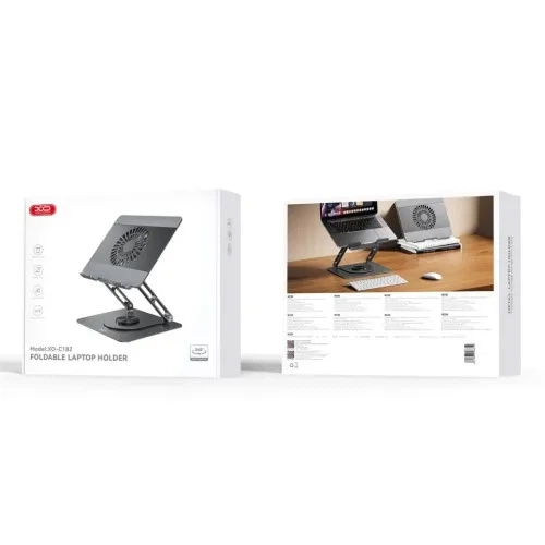 Настольный держатель XO C182 Metal Notebook Holder + Lighted Colourful Radiator Grey - изображение 2