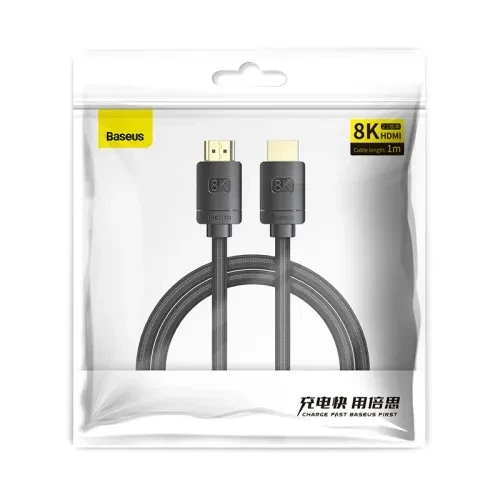 Кабель Baseus High Definition Series HDMI 8K to HDMI 8K Adapter Cable 1m Black CAKGQ-J01 - Фото 2 Кабель Baseus High Definition Series HDMI 8K to HDMI 8K Adapter Cable 1m Black CAKGQ-J01 - зображення 2