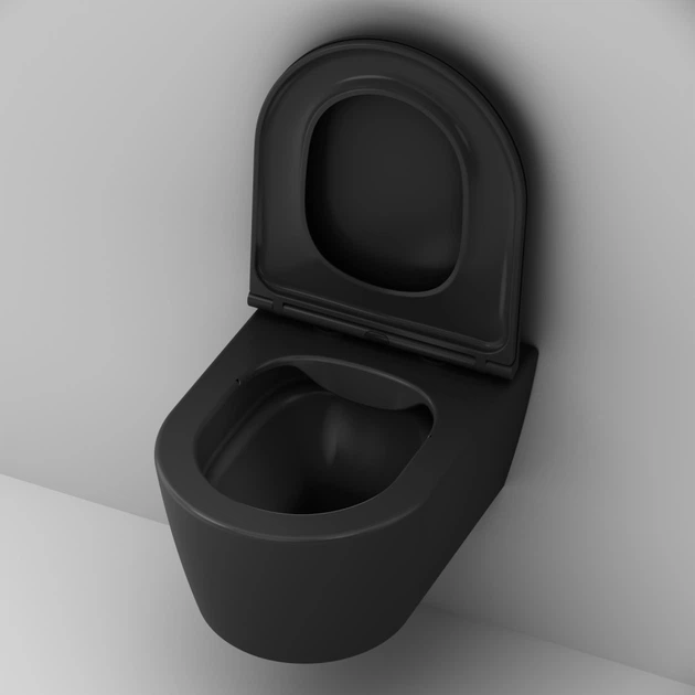 Унитаз подвесной AM.PM Func 49 см FlashClean с сиденьем с микролифтом black matt C8F1700MBSC - изображение 6