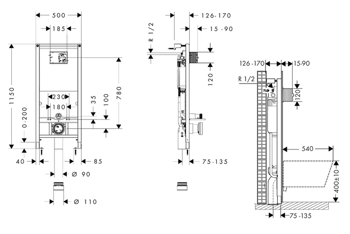 Унитаз подвесной Hansgrohe EluPura S с инсталляцией iFrame 60301200 - Фото 6 Унитаз подвесной Hansgrohe EluPura S с инсталляцией iFrame 60301200 - изображение 6