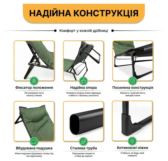 Розкладне ліжко (розкладачка) з вбудованим матрацом LEOBRO Green (LB-FB-S1-GRN) (LEO_LB-FB-S1-GRN) - Фото 7 Розкладне ліжко (розкладачка) з вбудованим матрацом LEOBRO Green (LB-FB-S1-GRN) (LEO_LB-FB-S1-GRN) - изображение 7