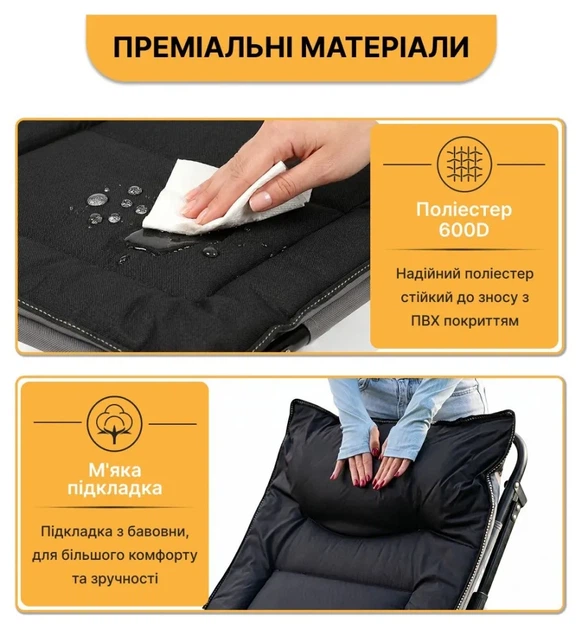 Розкладне ліжко (розкладачка) з вбудованим матрацом LEOBRO Black (LB-FB-S1-BLK) (LEO_LB-FB-S1-BLK) - Фото 7 Розкладне ліжко (розкладачка) з вбудованим матрацом LEOBRO Black (LB-FB-S1-BLK) (LEO_LB-FB-S1-BLK) - изображение 7