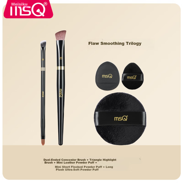 Набор MSQ Flawless Trio: 26 двусторонних кистей для консилера, 29 треугольных кистей для хайлайтера (для маскировки носогубных складок, пигментных пятен и следов от прыщей). - Фото 6 Набор MSQ Flawless Trio: 26 двусторонних кистей для консилера, 29 треугольных кистей для хайлайтера (для маскировки носогубных складок, пигментных пятен и следов от прыщей). - изображение 6