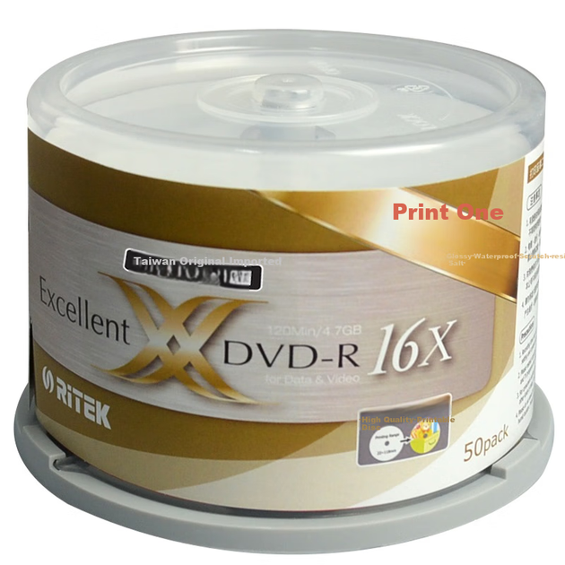 RITEk Тайваньские диски DVD-R с возможностью записи, скорость 16x, 4,7 ГБ, 50 штук в упаковке. - изображение 6