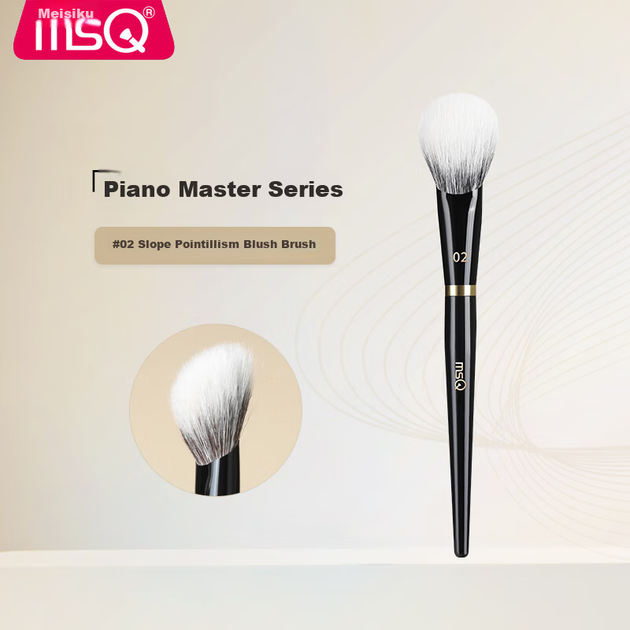 Кисть для румян MSQ Piano Master No.02 Slant Pointillism, большая кисть для макияжа, тонкая мягкая шерсть. - изображение 9