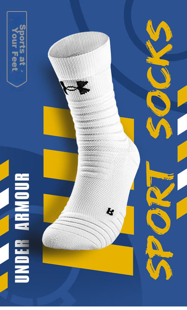 Носки Under Armour 22610208 унисекс баскетбольные хлопковые с махровой подошвой, белые, 3 пары, размер XL - изображение 3