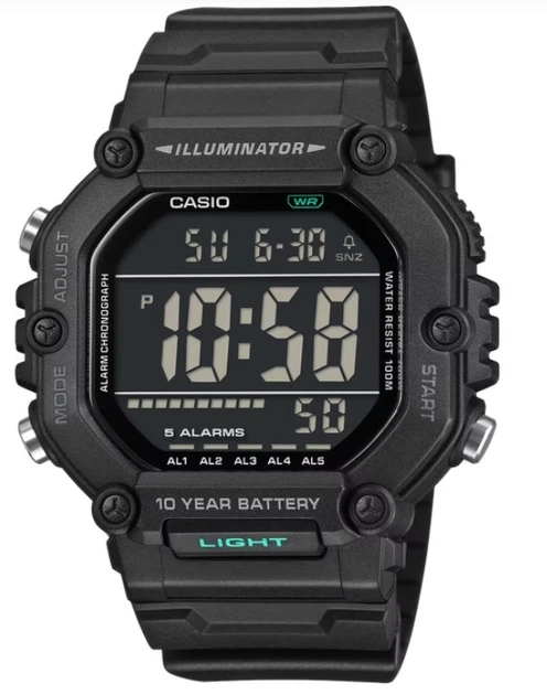 Чоловічий годинник Casio AE-1600HX-1B чорний підсвітка (AE-1600HX-1B) - Фото 1 Чоловічий годинник Casio AE-1600HX-1B чорний підсвітка (AE-1600HX-1B) - зображення 1