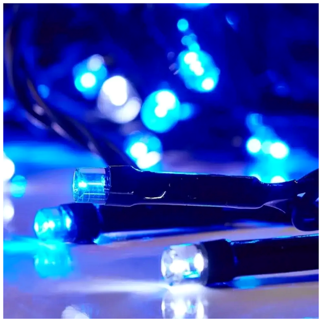 Уличная светодиодная гирлянда 10м 100LED 220V черный каучук динамический режим IP68 сине-белый SQ-27340 - изображение 8