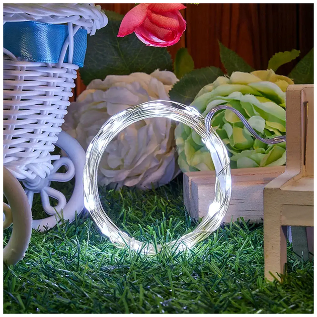 Гирлянда нить 20м 200 LED 2Вт от USB белая 8 режимов IP44 для внутреннего использования SQ-26627 - изображение 7