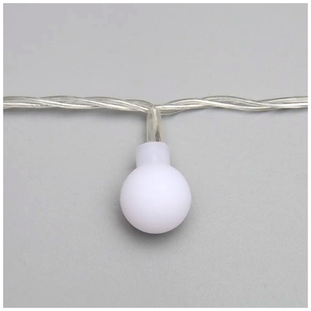 Гирлянда светодиодная 20 LED 3м матовые шарики белый USB батарейки для украшения интерьера SQ-28332 - изображение 8
