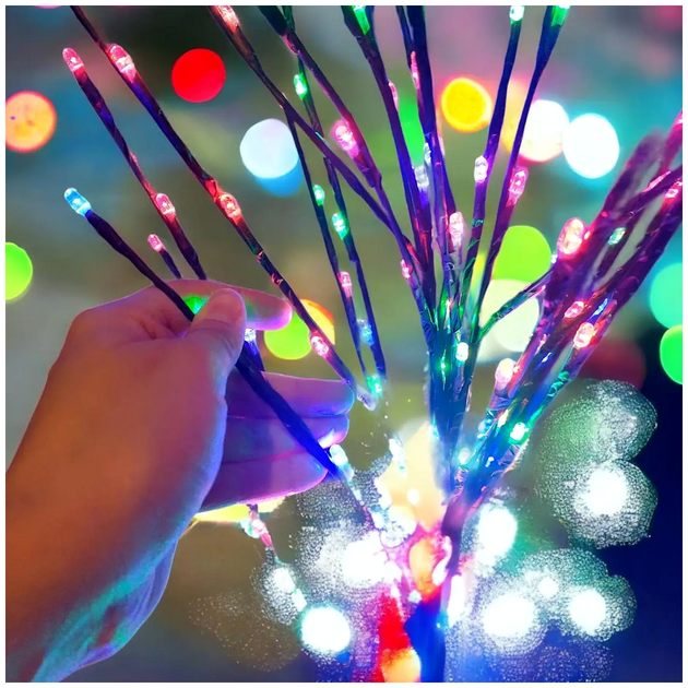 Светодиодное дерево гирлянда 225LED 150см коричневый ствол мультиколор для украшения помещений SQ-25537 - изображение 3
