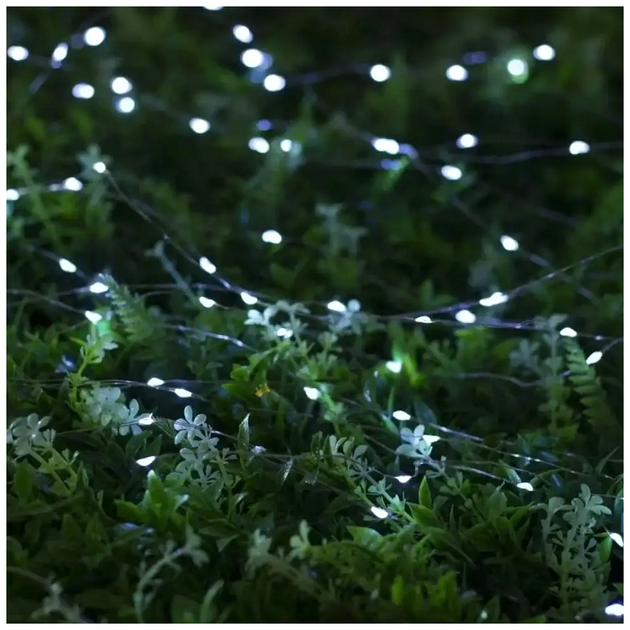 Светодиодная гирлянда 50LED 5м холодный белый на батарейках для декора помещений модель Роса SQ-28801 - изображение 6
