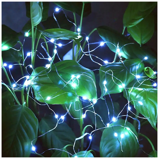 Светодиодная гирлянда 50LED 5м холодный белый на батарейках для декора помещений модель Роса SQ-28801 - изображение 8