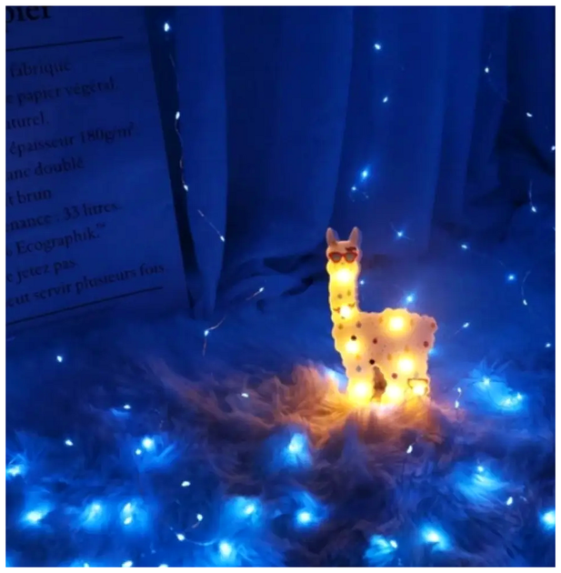 Гирлянда штора 2x2м 160 LED USB Сине-белый 8 режимов освещения для декора интерьера SQ-26730 - изображение 3