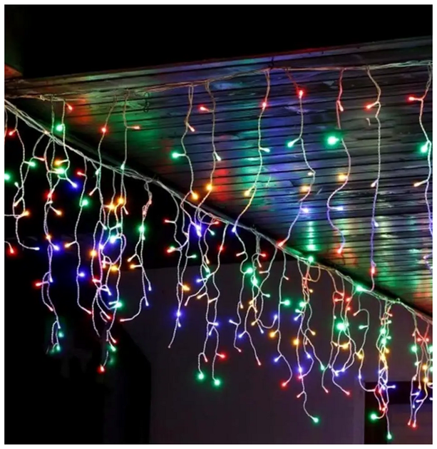 Гирлянда бахрома дождик 5x0 5м 200 LED 220В 8 режимов для украшения интерьера мультиколор SQ-25550 - изображение 9