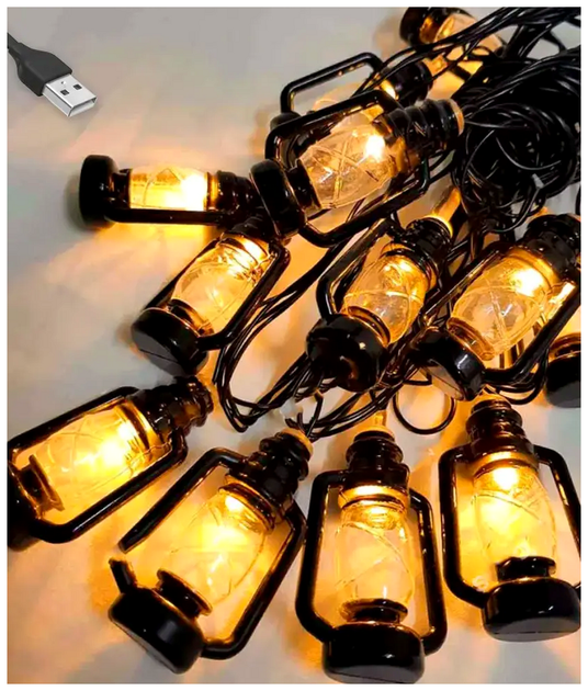 Светодиодная гирлянда 10 LED 4м на батарейках и USB теплый белый статический режим для внутреннего использования SQ-27086 - изображение 2
