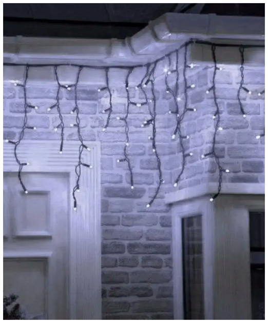 Уличная гирлянда бахрома 3м 100 LED 220В черный провод белый для оформления дома и террас SQ-28794 - изображение 6