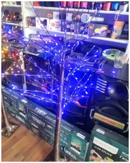 Светодиодное дерево гирлянда 225LED 150см коричневый ствол синий для украшения помещений SQ-25536 - изображение 6
