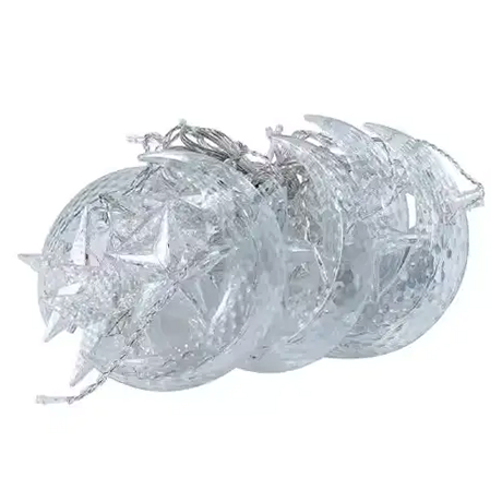LED гирлянда штора 3x1м 12 фигурок 220В 8 режимов для украшения дома Луна со звездой Мультиколор SQ-27431 - изображение 7