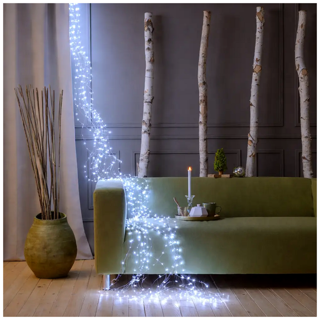 Светодиодная гирлянда 300 LED 3м теплый белый USB и батарейки для новогоднего оформления Конский хвост SQ-28828 - Фото 2 Светодиодная гирлянда 300 LED 3м теплый белый USB и батарейки для новогоднего оформления Конский хвост SQ-28828 - изображение 2