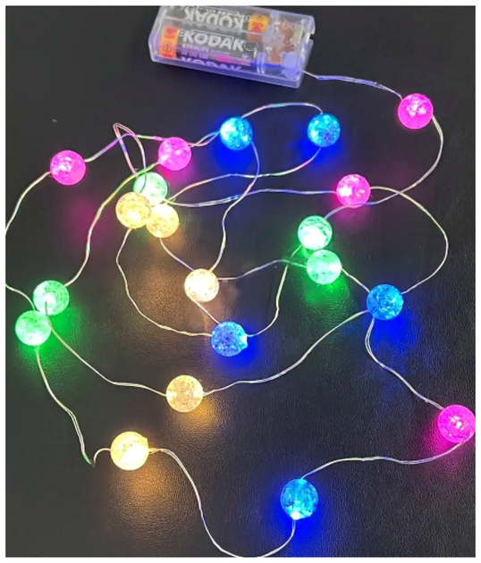 Гирлянда светодиодная 50 LED 5м на батарейках и USB 8 режимов для елки Хрустальные шарики SQ-26882 - изображение 4