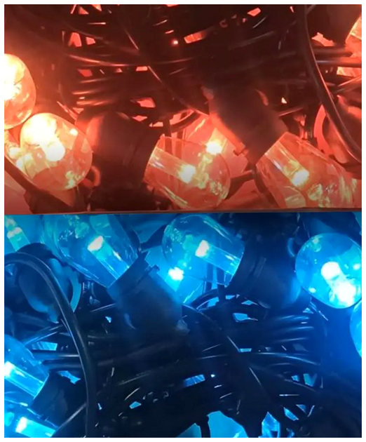 Уличная гирлянда LED 20 ламп 20м E27 220В теплая белая с пультом ДУ и многоцветным освещением Белт Лайт SQ-27009 - изображение 2