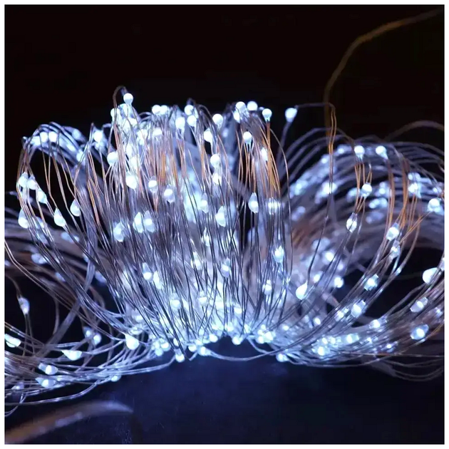 Светодиодная гирлянда Роса 300 LED 30м на солнечной батарее белая для улицы IP44 SQ-26676 - изображение 4