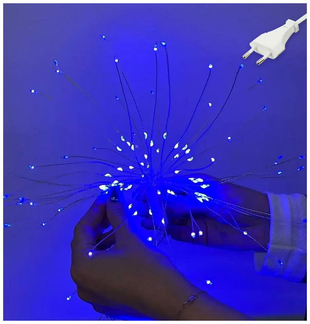 Светодиодная гирлянда штора 3x0.6м 1000 LED 8 режимов 220V синий для украшения интерьера SQ-26706 - изображение 2