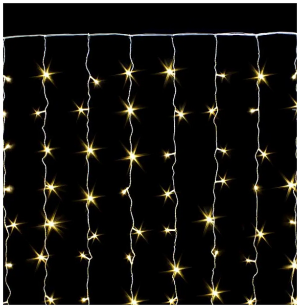 Гирлянда штора уличная 180 LED 1,8x1,5м прозрачный каучук статический теплый белый свет IP44 SQ-26953 - изображение 6