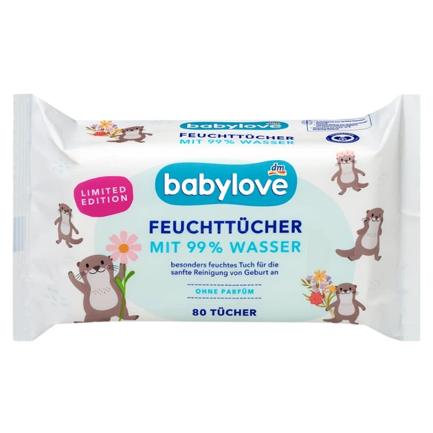 Влажные салфетки Babylove с 99% воды для детей, 80 шт - Фото 2 Влажные салфетки Babylove с 99% воды для детей, 80 шт - изображение 2