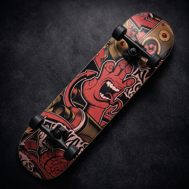 Скейтборд дерев'яний графіті BavarSport Skateboard Graffiti 4411-12 розмір 78х20см - зображення 4