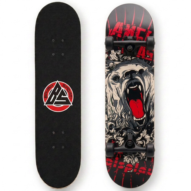 Скейтборд дерев'яний ведмідь BavarSport Skateboard Bear 4411-5 розмір 78х20см - зображення 3