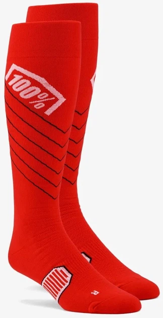 Носки мотокроссовые тонкие Ride 100% Hi-Side красные, размер L/XL - Фото 1 Носки мотокроссовые тонкие Ride 100% Hi-Side красные, размер L/XL - изображение 1