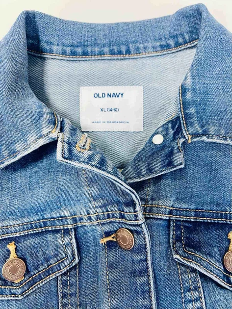 Джинсова куртка Old Navy для дівчинки блакитна 14 років - Фото 3 Джинсова куртка Old Navy для дівчинки блакитна 14 років - изображение 3