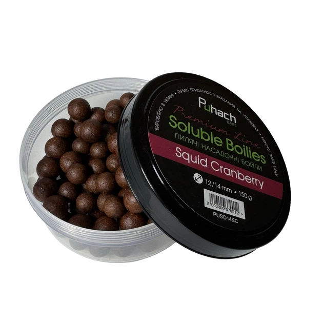 Пылящие насаживающие бойлы Puhach Baits Premium Soluble Boilies 12/14 mm - Squid Cranberry ,PUSO14SC - Фото 1 Пылящие насаживающие бойлы Puhach Baits Premium Soluble Boilies 12/14 mm - Squid Cranberry ,PUSO14SC - изображение 1