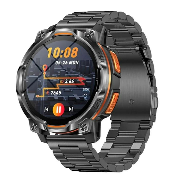 Мужские смарт-часы T-REX Military Grade черный спортивный два ремешка Bluetooth 5.0 Uwatch (404292) - Фото 1 Мужские смарт-часы T-REX Military Grade черный спортивный два ремешка Bluetooth 5.0 Uwatch (404292) - изображение 1